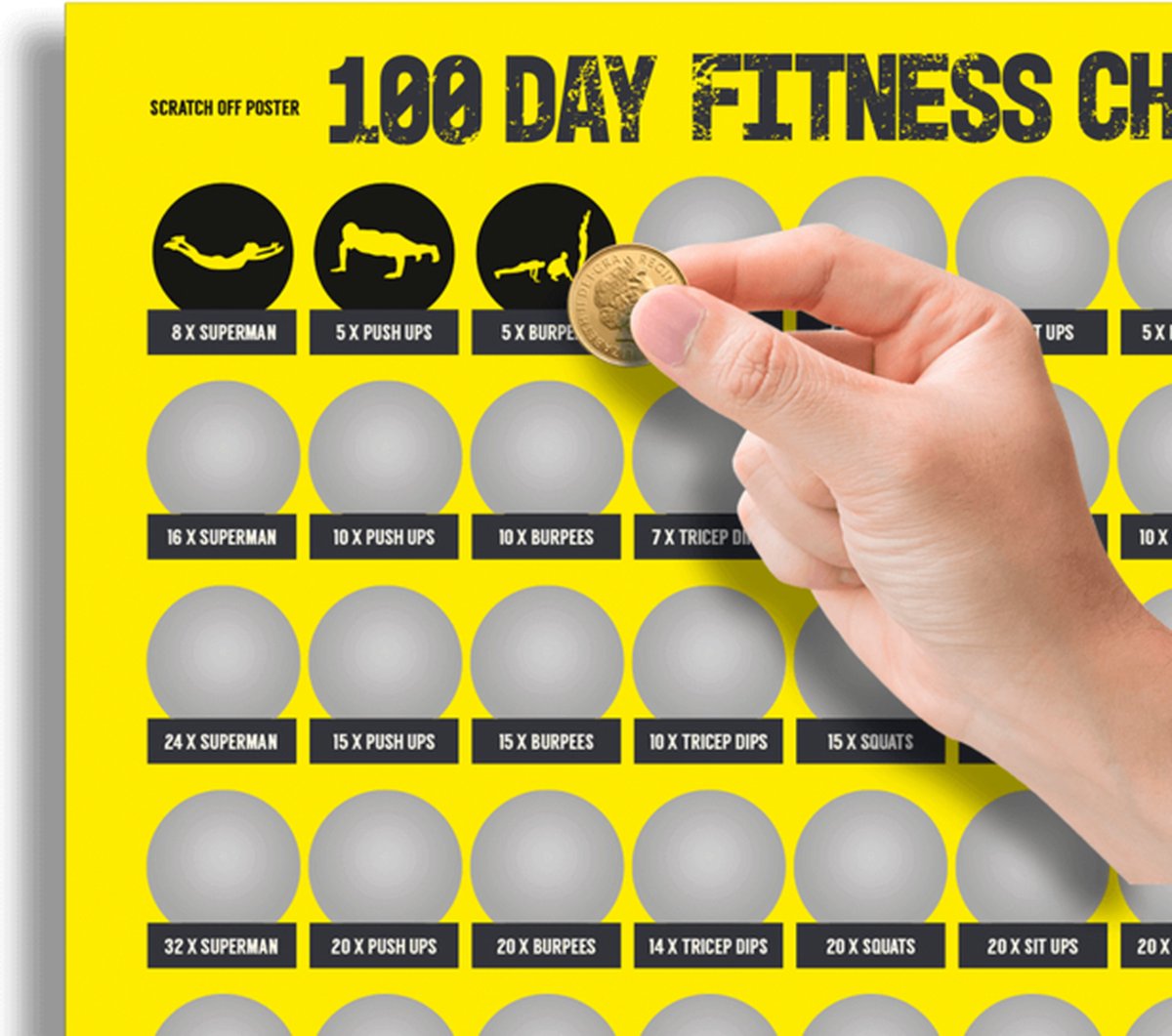 Poster per fitness me gervishtje "100 days of Fitness"