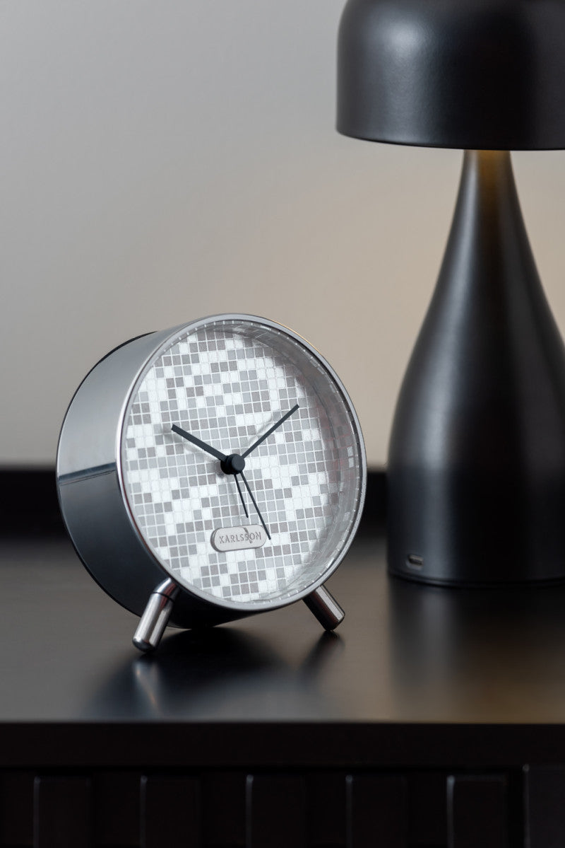 Alarm clock Disco ball silver