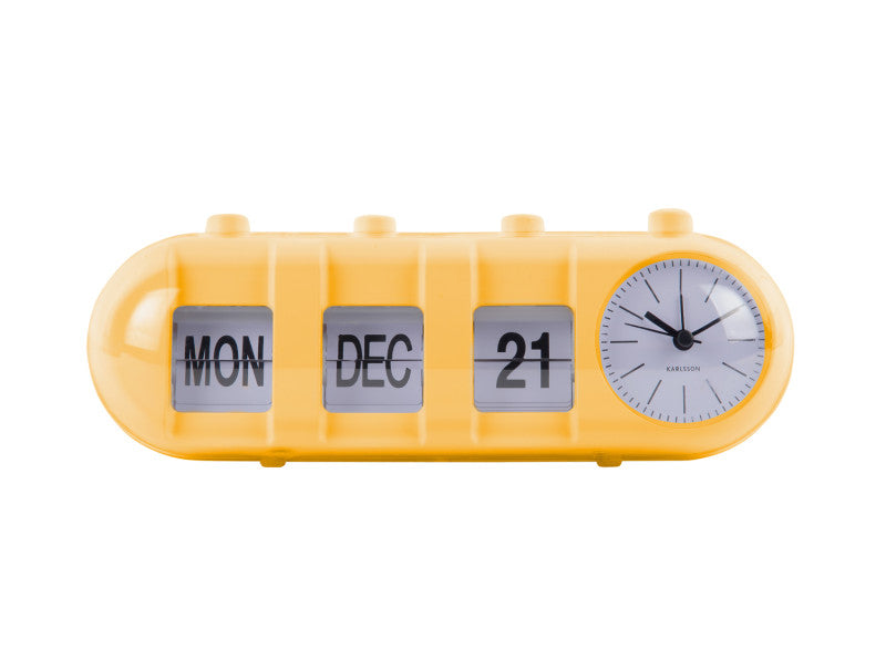 Ore me alarm Retro Tube Calendar Flip Yellow