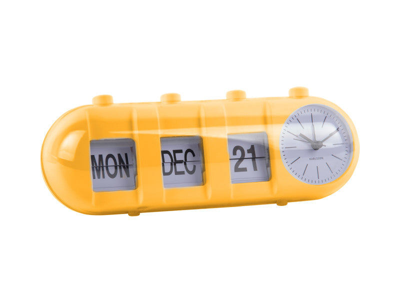 Ore me alarm Retro Tube Calendar Flip Yellow