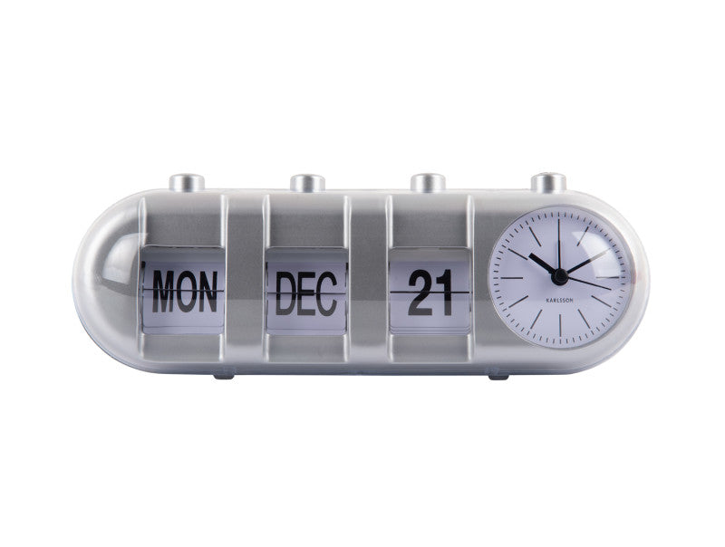 Ore me alarm Retro Tube Calendar Flip Silver