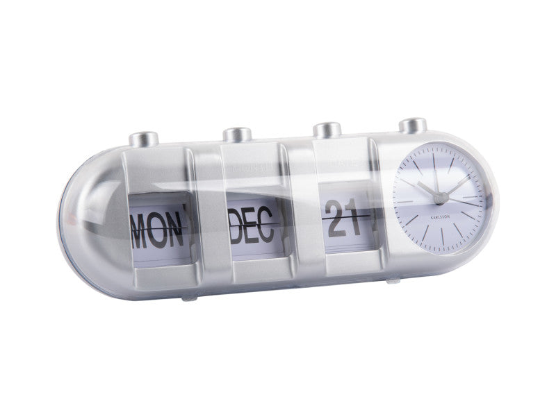 Ore me alarm Retro Tube Calendar Flip Silver