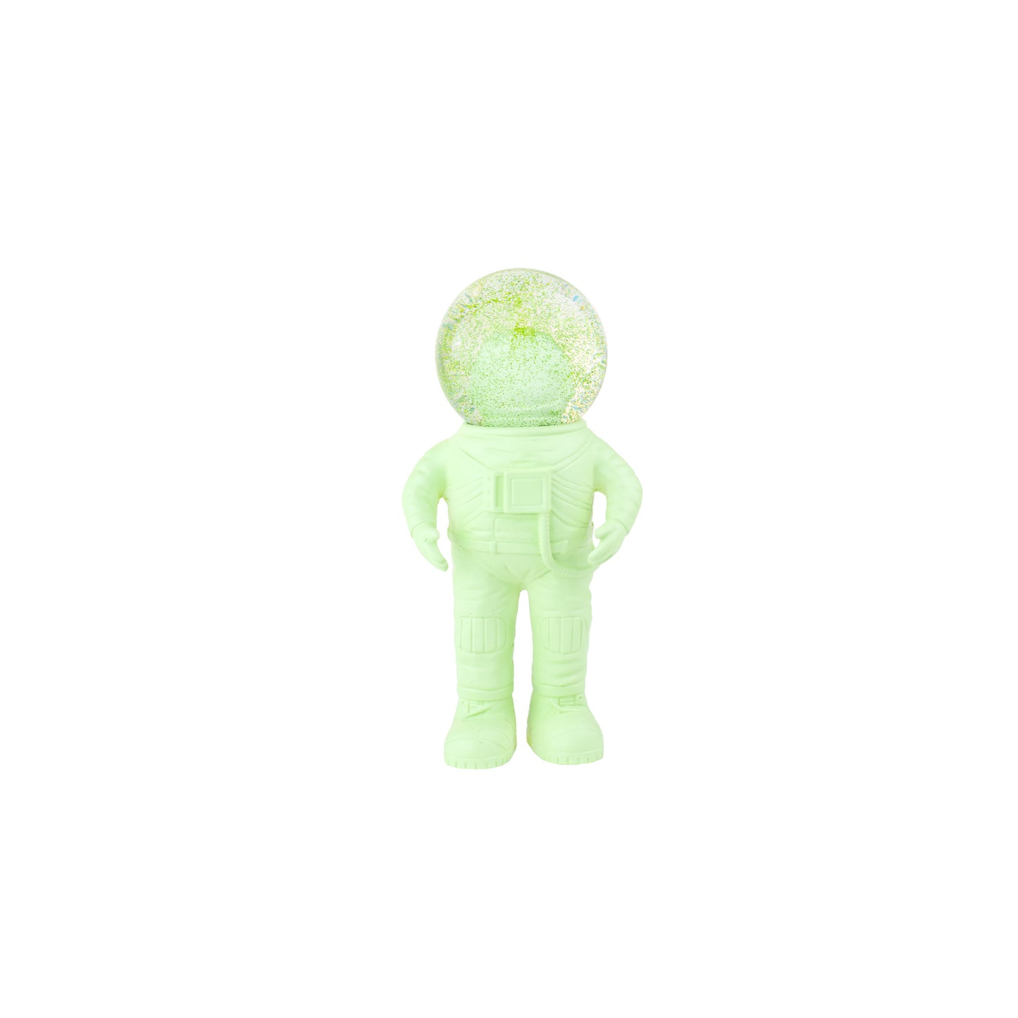 Snow globe Astronaut small green