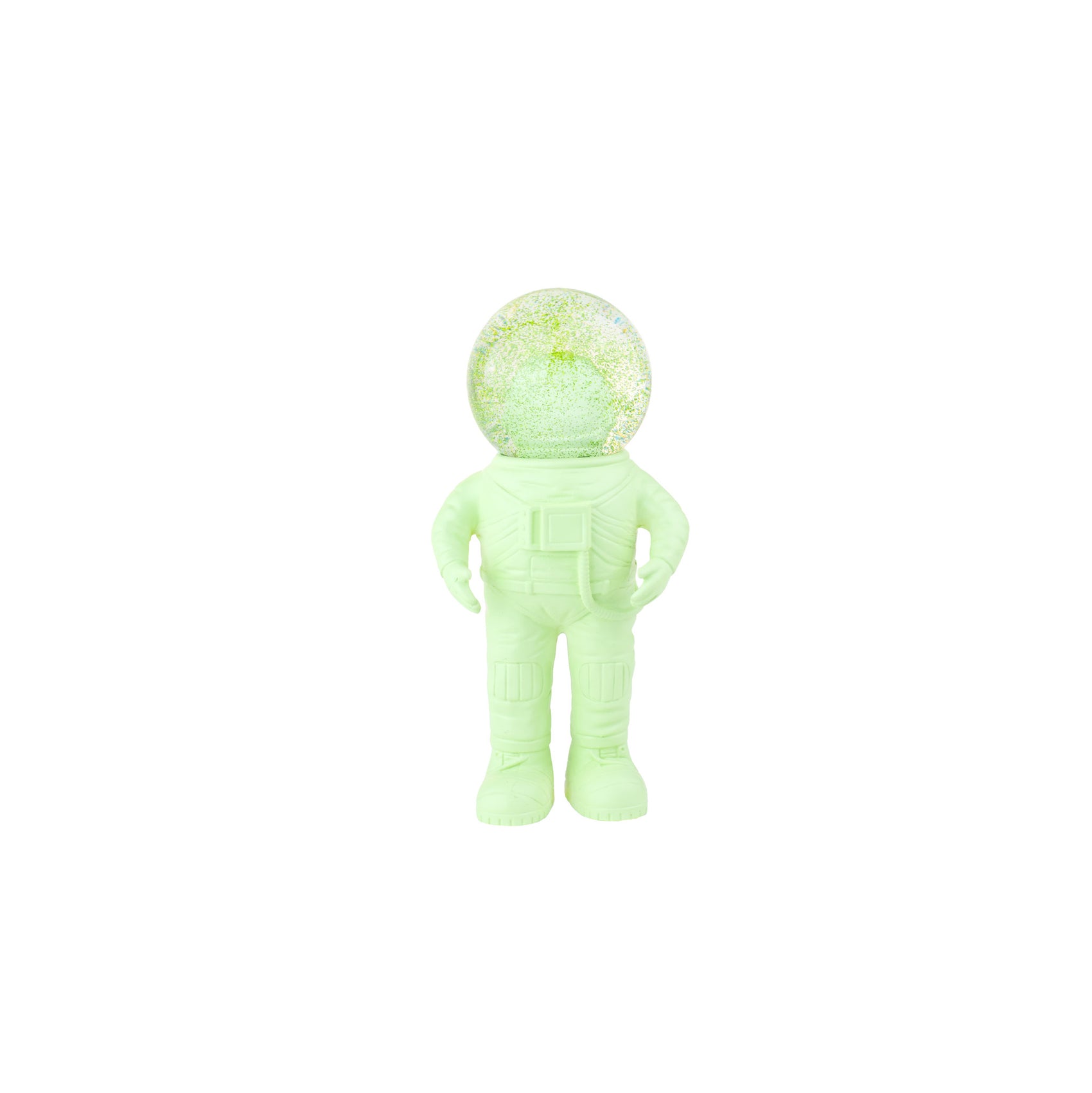 Snow globe Astronaut small green