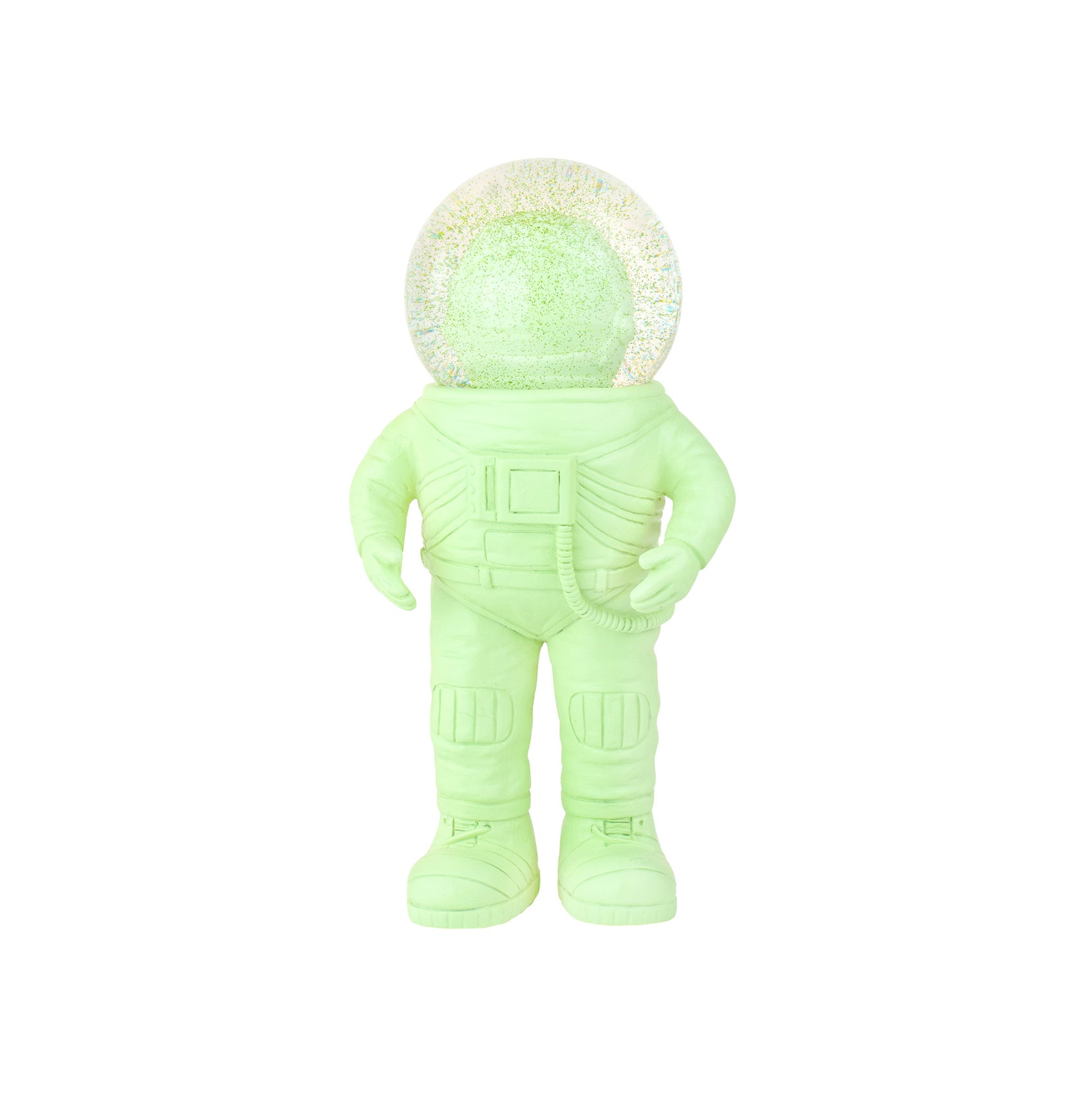 Snow globe Astronaut Medium green