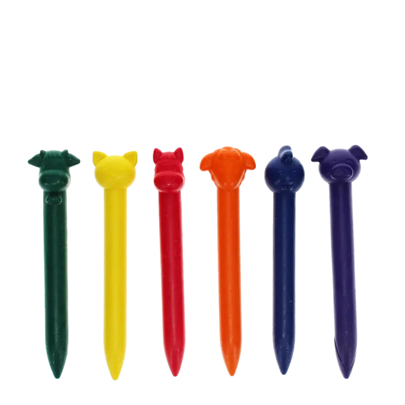 Animal head crayons