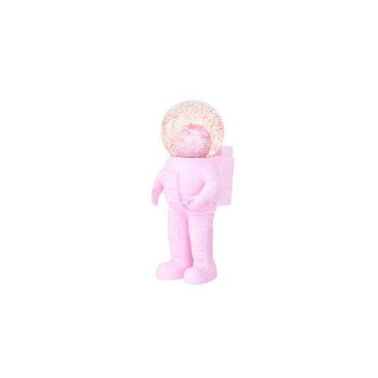 Snow globe Astronaut small pink