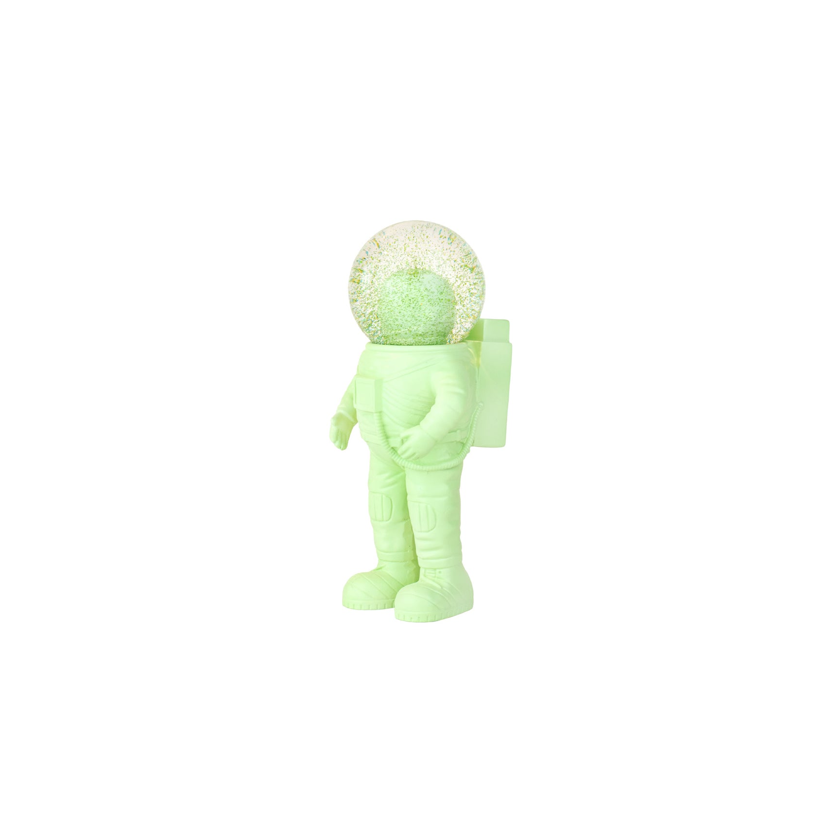 Snow globe Astronaut small green
