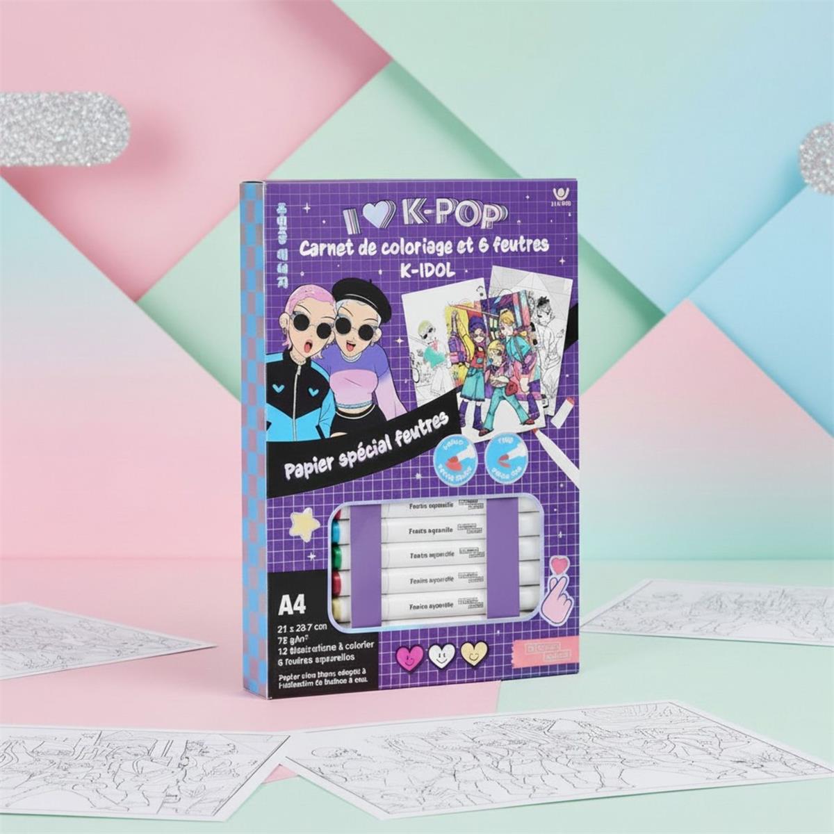 Liber me ngjyrosje me marker "K-Pop"