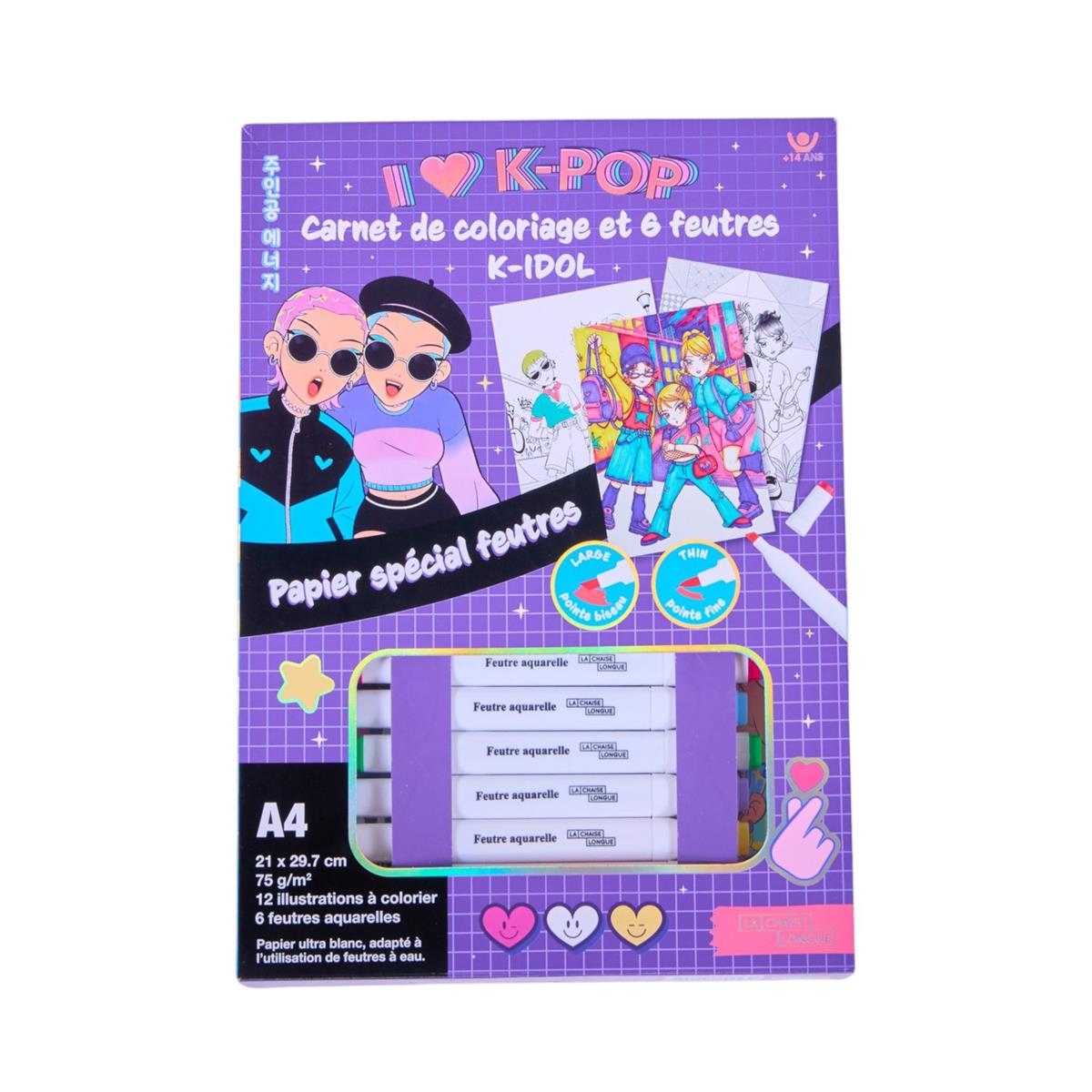 Liber me ngjyrosje me marker "K-Pop"
