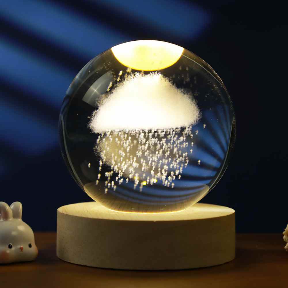 Crystal Ball Lamp Rainy Cloud