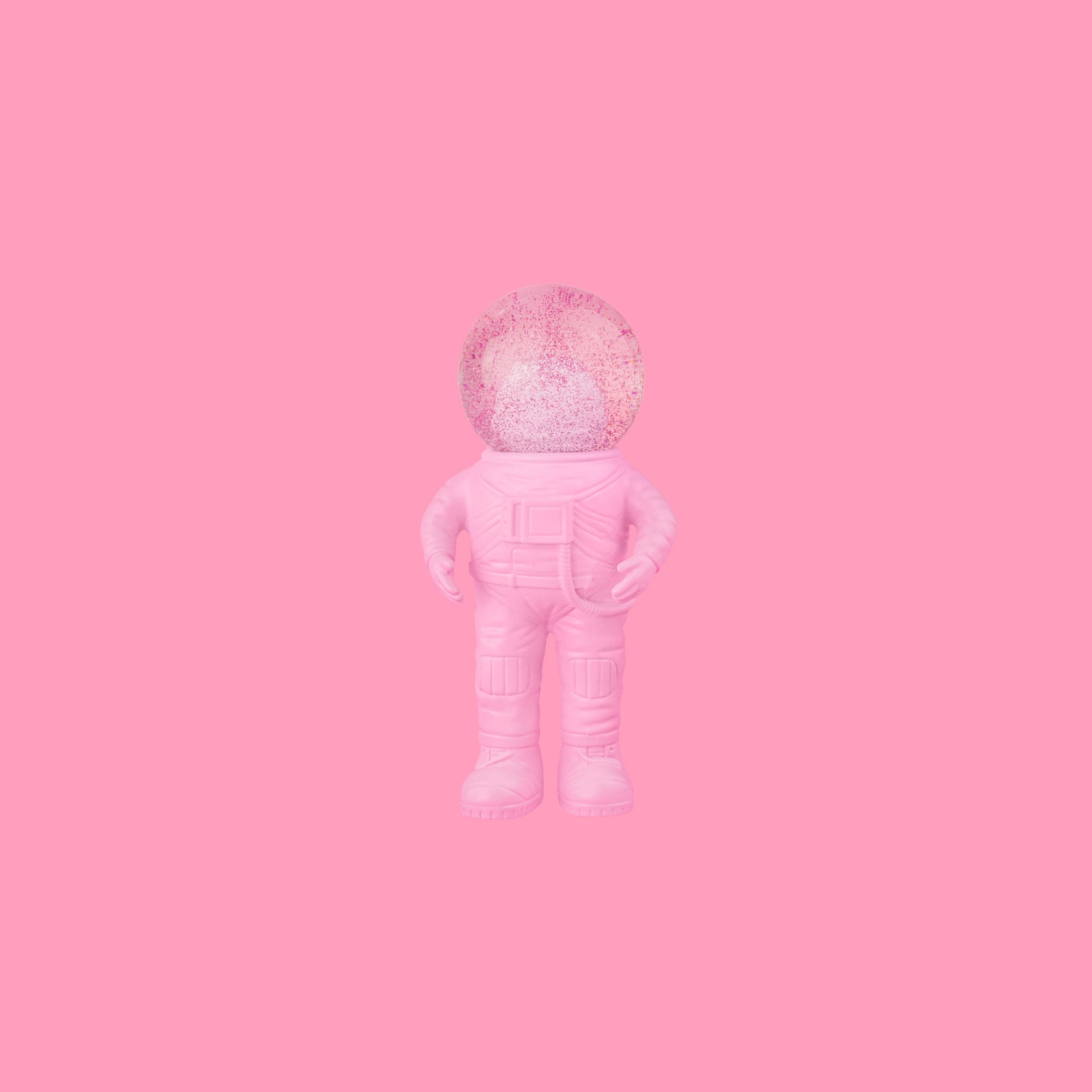 Snow globe Astronaut small pink
