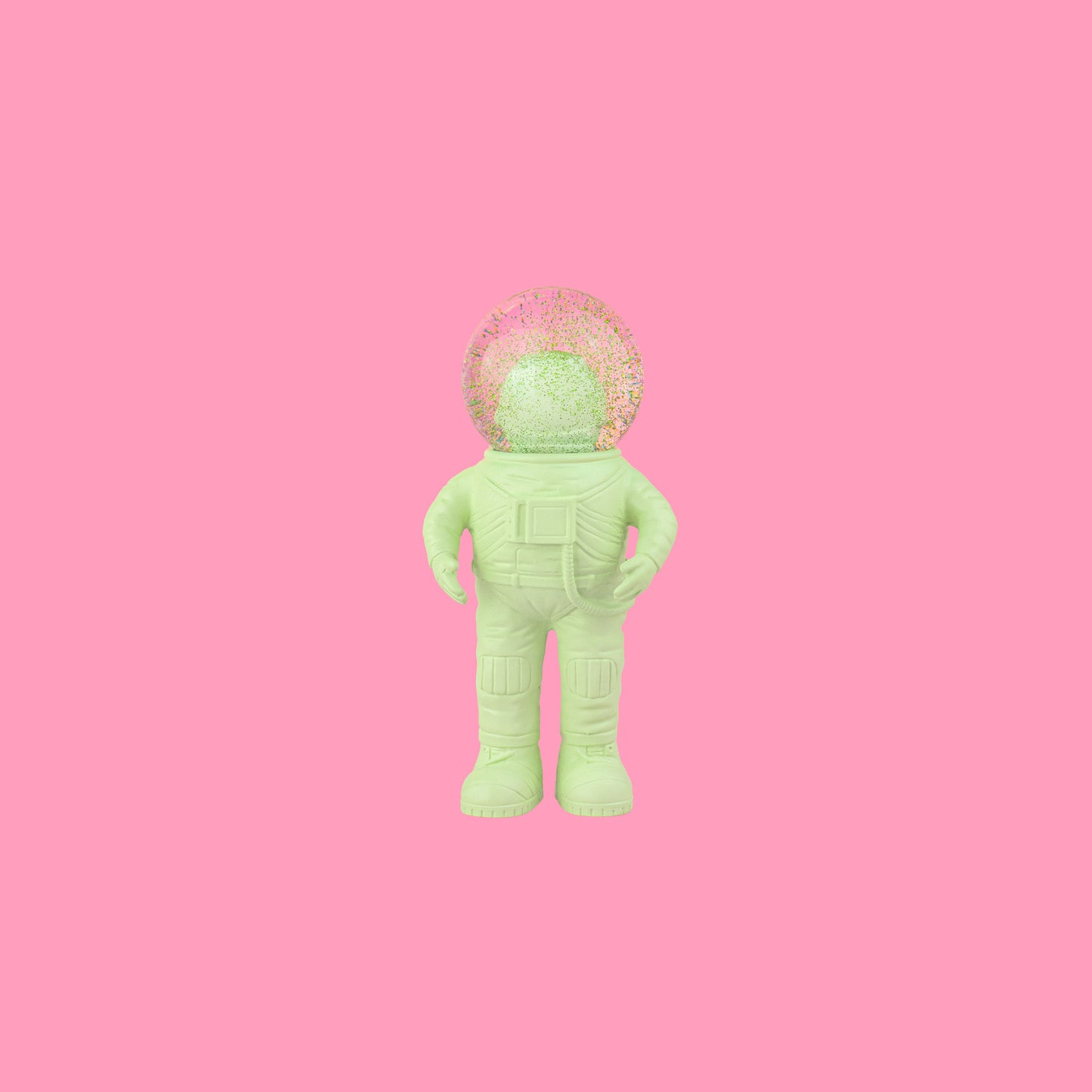 Snow globe Astronaut small green