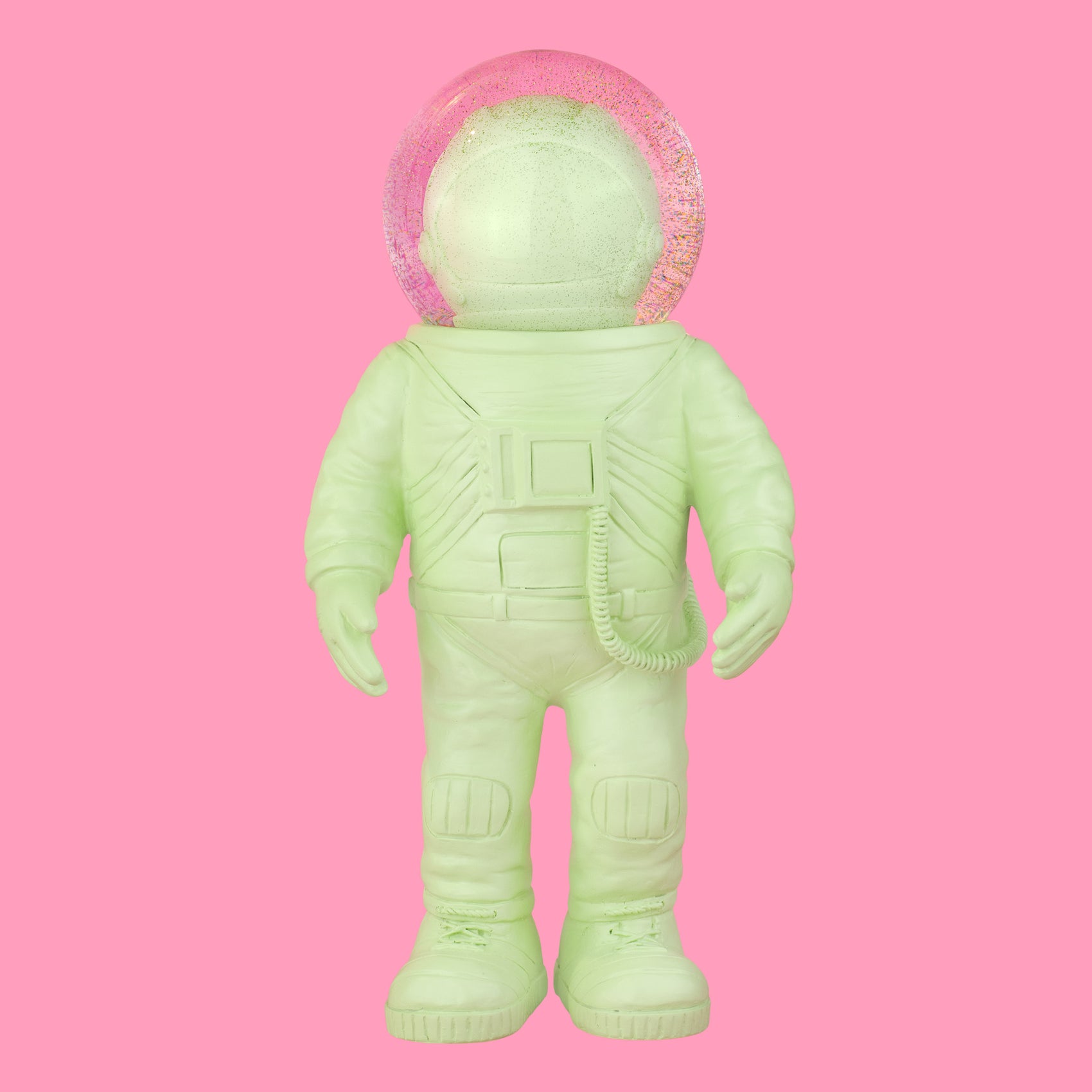 Snow globe Astronaut Giant green