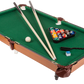 Wooden tabletop pool with 2 cues
