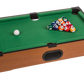 Wooden tabletop pool with 2 cues, 16 balls