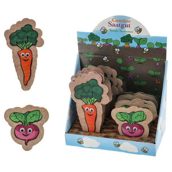 Vegetable shaped seed packet