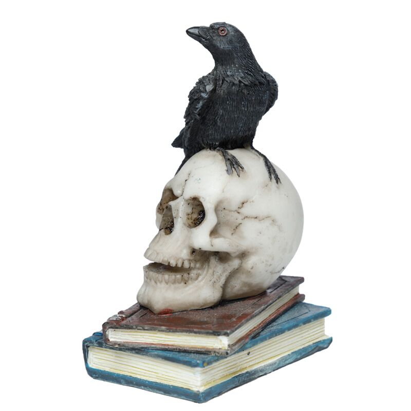 Decor Crow Standing on Skull