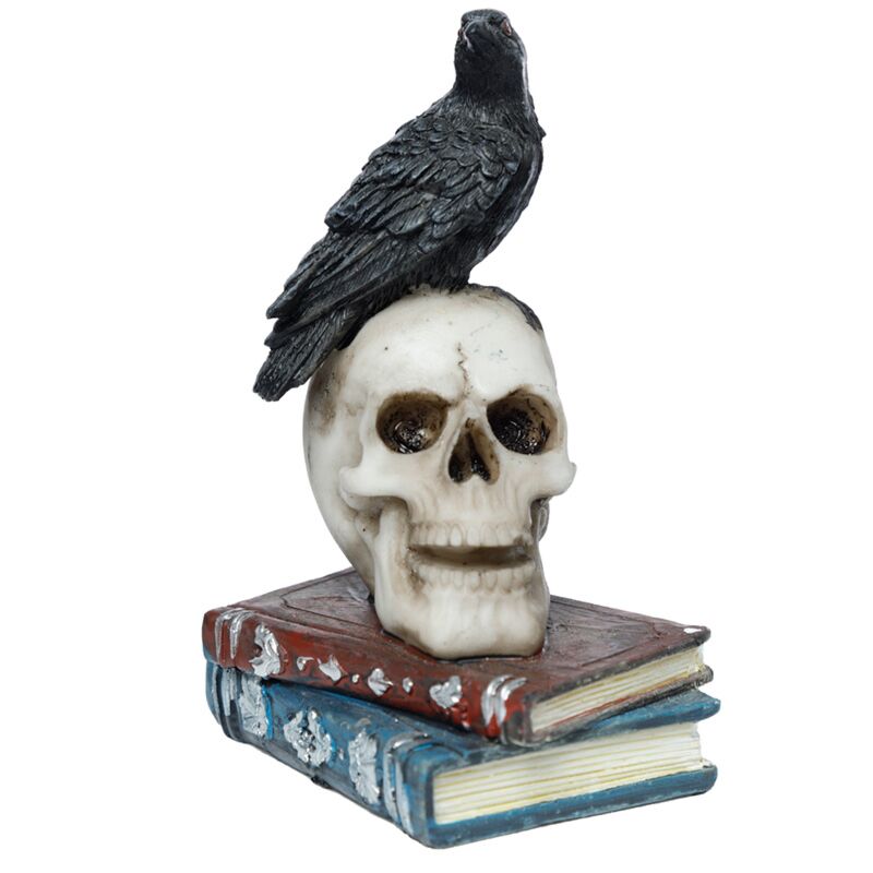 Decor Crow Standing on Skull