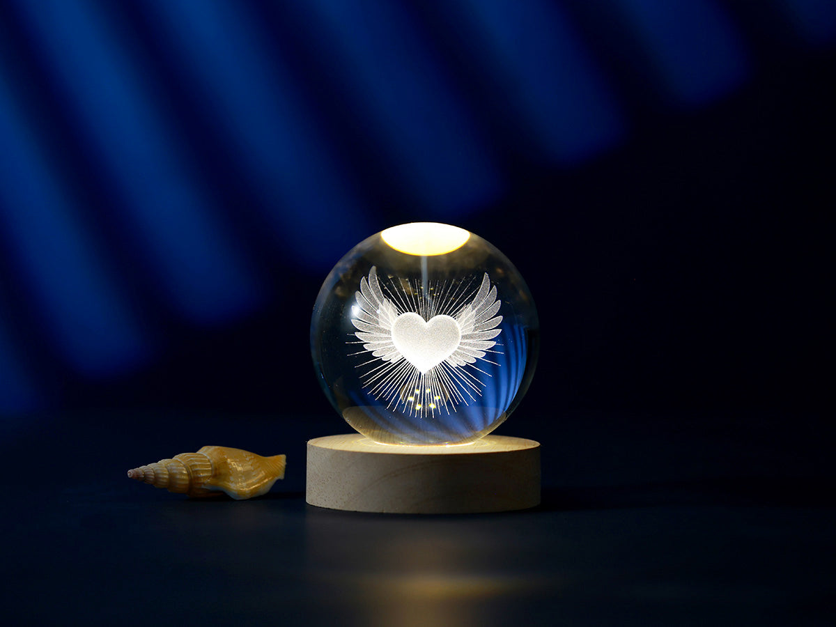 Crystal Lamp Heart Medium