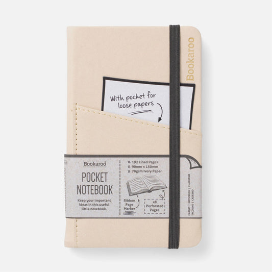 BOOKAROO POCKET NOTEBOOK (A6) JOURNAL CREAM