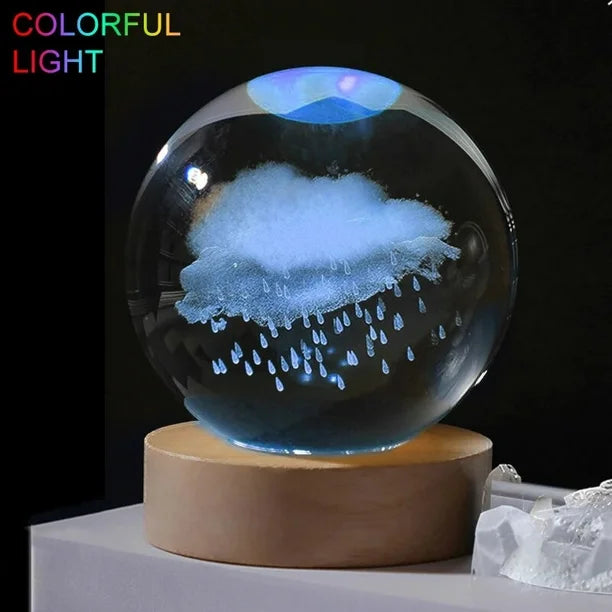 Crystal Ball Lamp Rainy Cloud