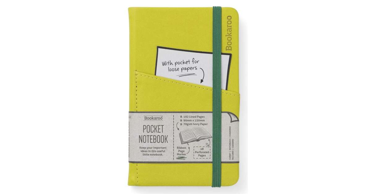 BOOKAROO POCKET NOTEBOOK (A6) JOURNAL CHARTREUSE