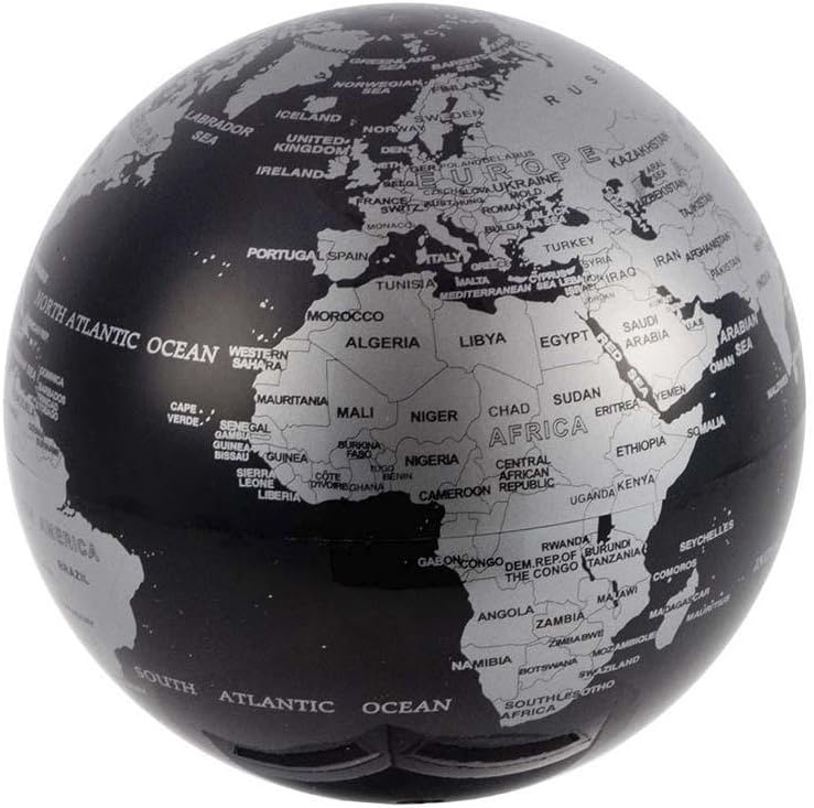 Rotating Globe Black and Silver