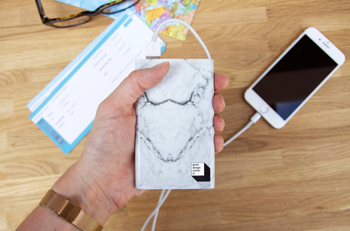 WHITE MARBLE POWER BANK