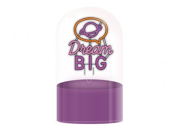 Rotating Glass Dome lamp Dream Big